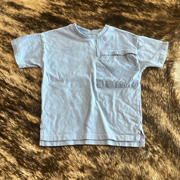 ZARA kids light blue button pocket t-shirt 3-4 years 104CM - Picture 1 of 3